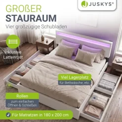 Juskys Lyon 180 x 200 cm weiß