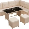 Juskys Manacor Lounge-Set creme/sand