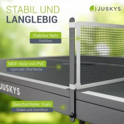 Juskys Mini Tischtennisplatte Flexi Schwarz