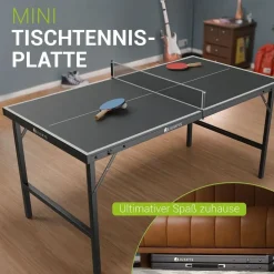 Juskys Mini Tischtennisplatte Flexi Schwarz