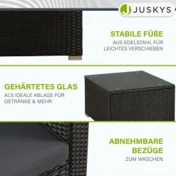 Juskys Punta Cana L Polyrattan Lounge