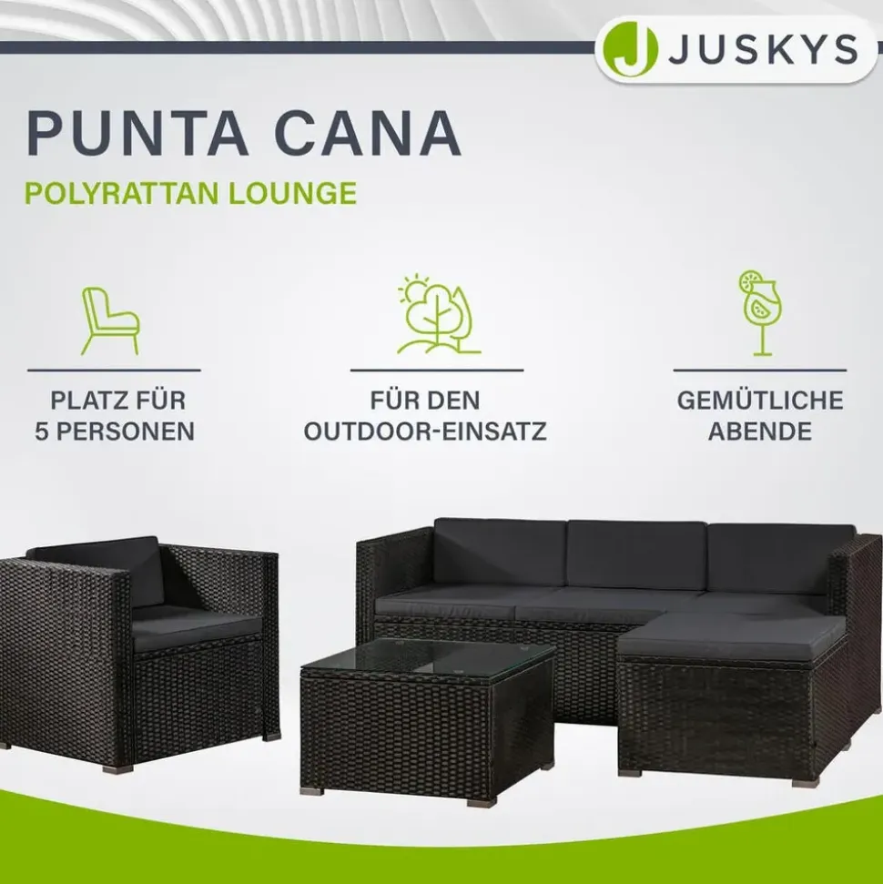 Juskys Punta Cana L Polyrattan Lounge