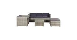Juskys Punta Cana L Polyrattan Lounge grau meliert/dunkelgrau