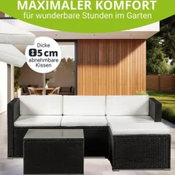 Juskys Punta Cana M Lounge-Set schwarz/creme