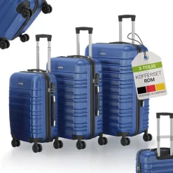 Juskys Rom Koffer-Set 3-tlg. blau