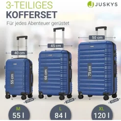 Juskys Rom Koffer-Set 3-tlg. blau