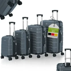 Juskys Rom Koffer-Set 4-tlg. grau/anthrazit