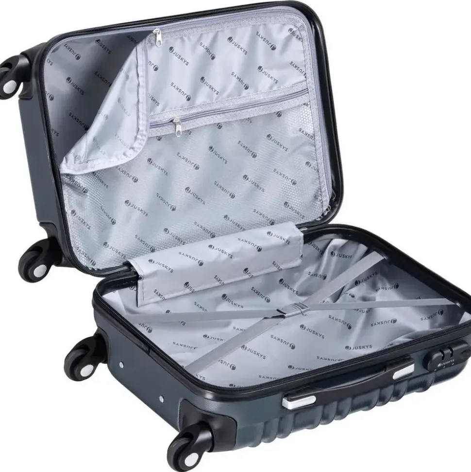 Juskys Rom Koffer-Set 4-tlg. grau/anthrazit