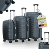 Juskys Rom Koffer-Set 3-tlg. grau