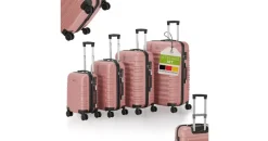 Juskys Rom Koffer-Set 4-tlg. rosa