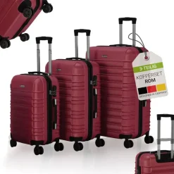 Juskys Rom Koffer-Set 3-tlg. rot