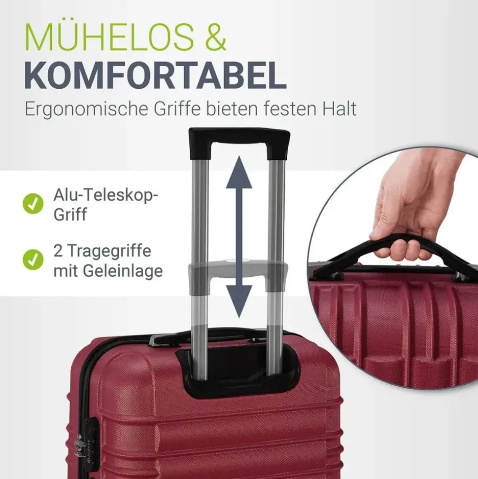 Juskys Rom Koffer-Set 3-tlg. rot
