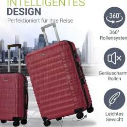 Juskys Rom Koffer-Set 3-tlg. rot