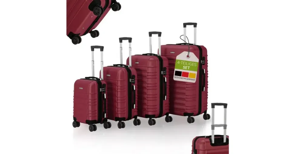 Juskys Rom Koffer-Set 4-tlg. rot