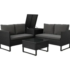 Juskys Santorini Loungeset schwarz/grau