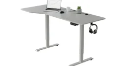 Juskys Schreibtisch 160x75cm Höhenverstellbar Weiß