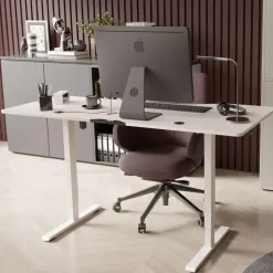 Juskys Schreibtisch 160x75cm Höhenverstellbar Weiß