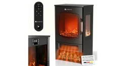 Juskys Standkamin 1800W Schwarz