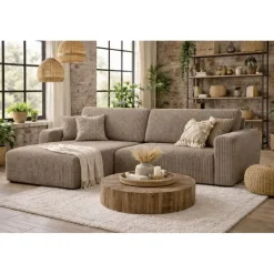 kaiser möbel Ecksofa Cord 2-Sitzer Dunkelbeige
