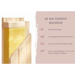 Karibu Amelia 1 inkl. 9 kW Bio-Kombiofen + ext. Steuerung