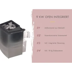 Karibu Angelus inkl. 9 kW Ofen + int. Steuerung