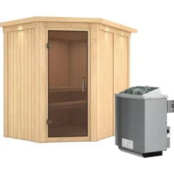 Karibu Carin inkl. 9 kW Ofen + int. Steuerung + Dachkranz