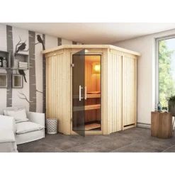 Karibu Carin inkl. 9 kW Ofen + int. Steuerung + Dachkranz