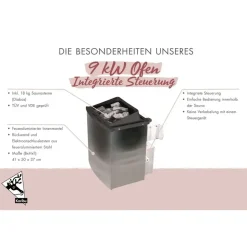Karibu Carin inkl. 9 kW Ofen + int. Steuerung + Dachkranz