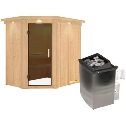 Karibu Carin inkl. 9 kW Ofen + int. Steuerung + Dachkranz