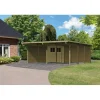 Karibu Doppelcarport Eco 5,63 x 6,76 m naturbelassen inkl. Abstellraum