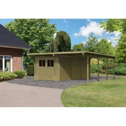 Karibu Eco Carport mit Abstellraum 3 5,09 x 5,76 m kdi