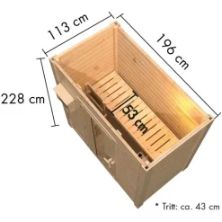 Karibu Gartensauna Saunahaus Hytti 0 terragrau Energiesparende Saunatür Ohne Ofen