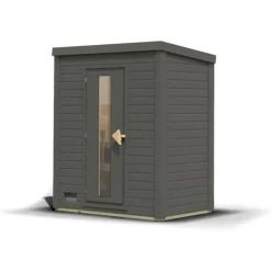 Karibu Gartensauna Saunahaus Hytti 0 terragrau Energiesparende Saunatür Ohne Ofen