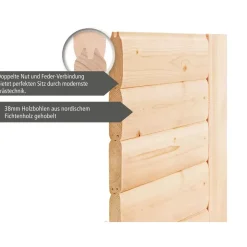 Karibu Gartensauna Saunahaus Hytti 0 naturbelassen Energiesparende Saunatür Ohne Ofen