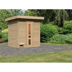 Karibu Gartensauna Saunahaus Hytti 0 naturbelassen Energiesparende Saunatür Ohne Ofen