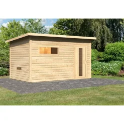Karibu Gartensauna Saunahaus Hytti 6 naturbelassen Energiesparende Saunatür Ohne Ofen