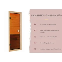 Karibu Gartensauna Saunahaus Hytti 6 naturbelassen Energiesparende Saunatür Ohne Ofen