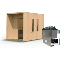 Karibu Laguna inkl. 9 kW Ofen + ext. Steuerung + Dachkranz