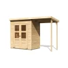 Karibu Merseburg 2 3,22 x 1,22 m natur inkl. Anbaudach