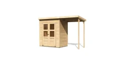 Karibu Merseburg 2 3,22 x 1,22 m natur inkl. Anbaudach
