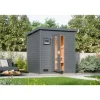 Karibu Saunahaus Hytti 2 inkl. 9 kW Ofen + ext. Steuerung Terragrau