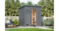 Karibu Saunahaus Hytti 2 inkl. 9 kW Ofen + ext. Steuerung Terragrau