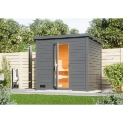 Karibu Saunahaus Hytti 3 ohne Ofen terragrau