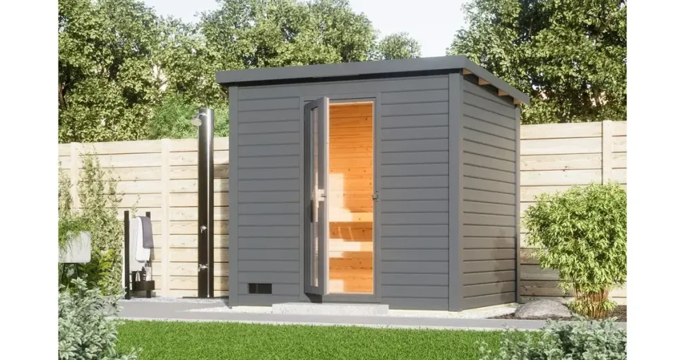 Karibu Saunahaus Hytti 3 ohne Ofen terragrau
