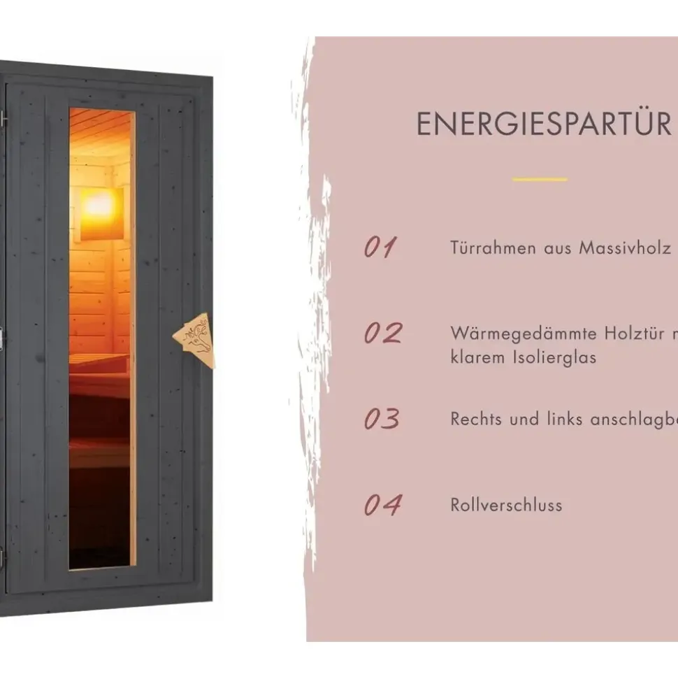 Karibu Saunahaus Hytti 3 ohne Ofen terragrau