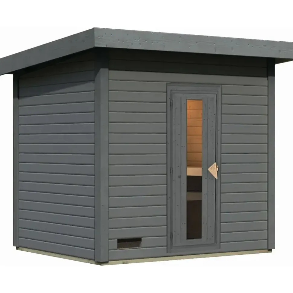 Karibu Saunahaus Hytti 3 ohne Ofen terragrau