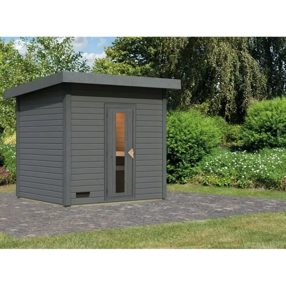 Karibu Saunahaus Hytti 3 ohne Ofen terragrau
