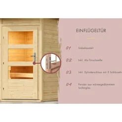 Karibu Skrollan 1 inkl. 9 kW Bio-Kombiofen + ext. Steuerung