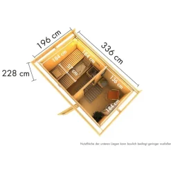 Karibu Skrollan 1 inkl. 9 kW Bio-Kombiofen + ext. Steuerung