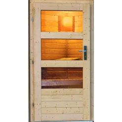Karibu Skrollan 3 mit Vorraum inkl. 9 kW Ofen + Steuergerät Easy Bio + Moderne Saunatür